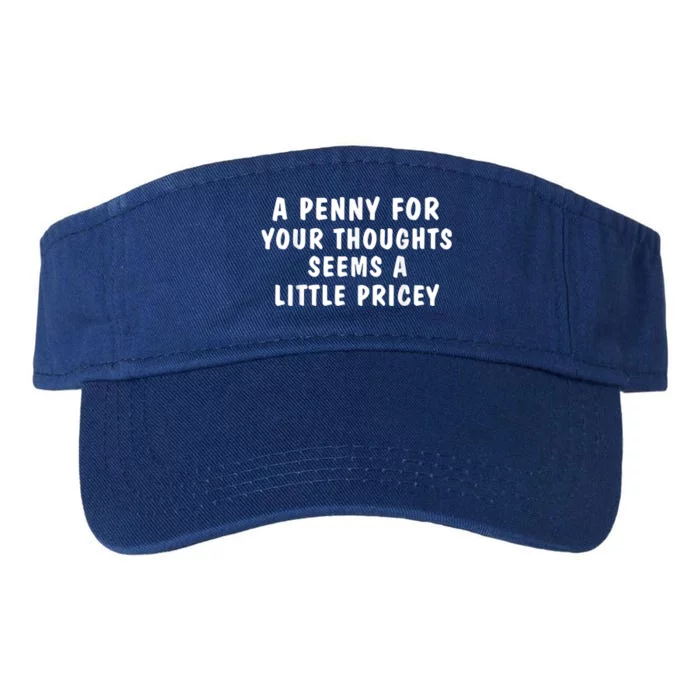 A Penny For Your Thoughts Funny Sarcastic Joke Valucap Bio-Washed Visor