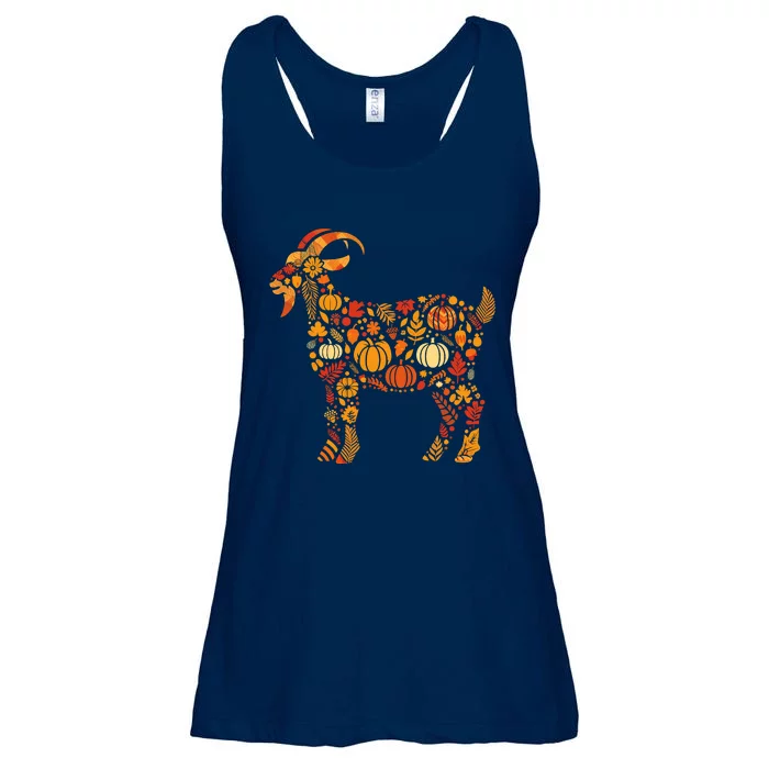 Autumn Pumpkin Fall Goat Thanksgiving Womenss Ladies Essential Flowy Tank