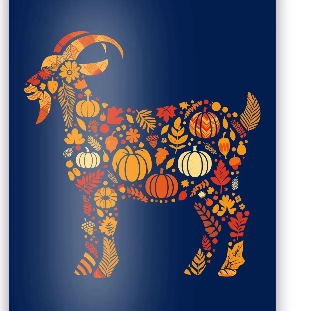 Autumn Pumpkin Fall Goat Thanksgiving Womenss Poster