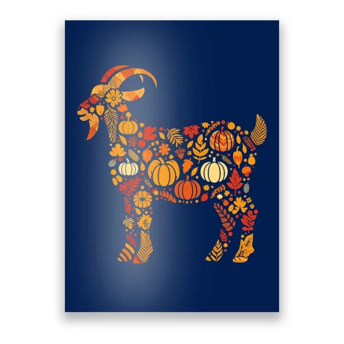 Autumn Pumpkin Fall Goat Thanksgiving Womenss Poster