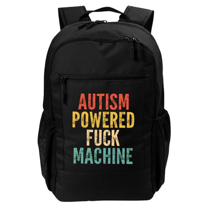 Autism Powered Fck Machine Vintage Autism Awareness Daily Commute Backpack