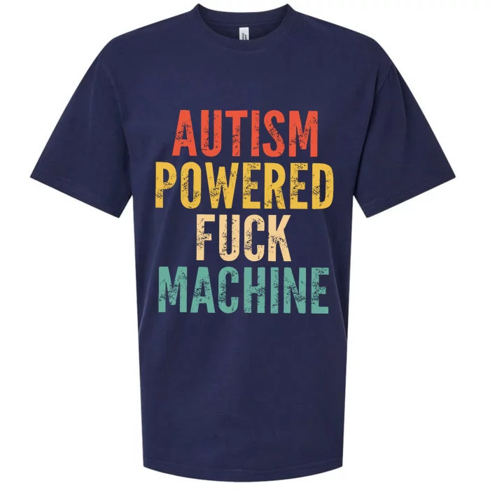 Autism Powered Fck Machine Vintage Autism Awareness Sueded Cloud Jersey T-Shirt