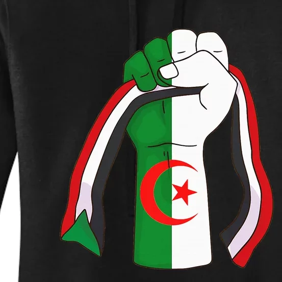 Algerian Palestinian Flag Algeria Stand With Palestine Women's Pullover Hoodie