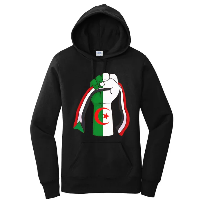 Algerian Palestinian Flag Algeria Stand With Palestine Women's Pullover Hoodie