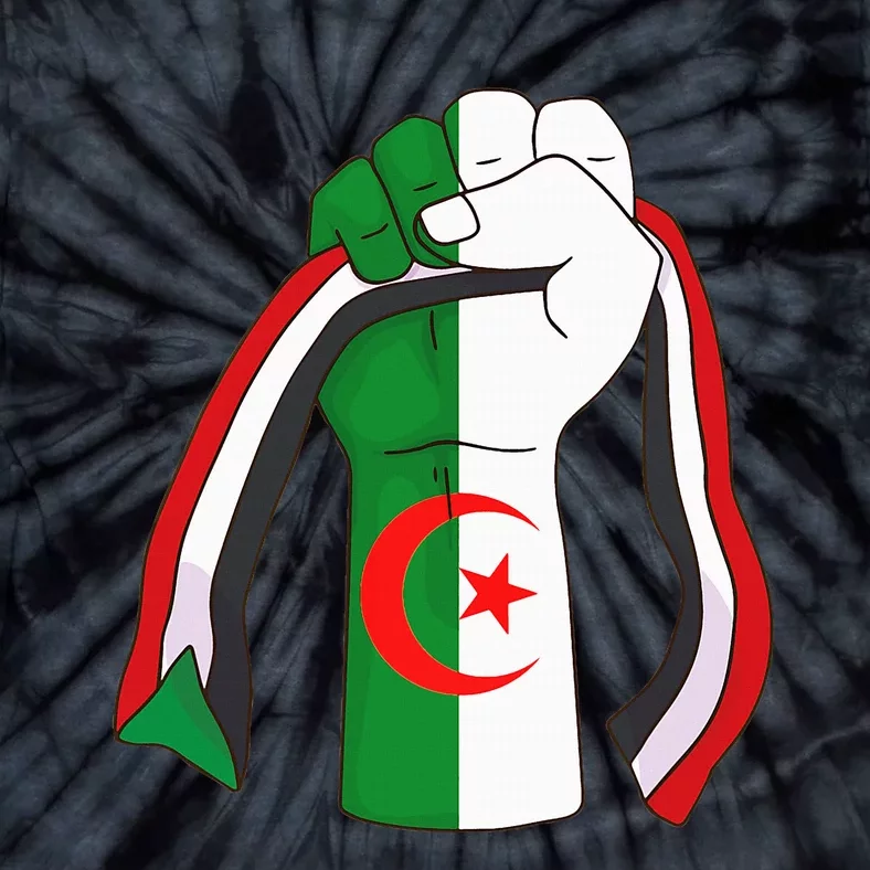 Algerian Palestinian Flag Algeria Stand With Palestine Tie-Dye T-Shirt