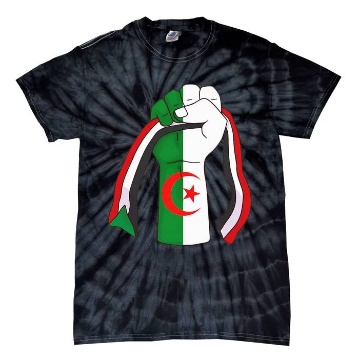 Algerian Palestinian Flag Algeria Stand With Palestine Tie-Dye T-Shirt