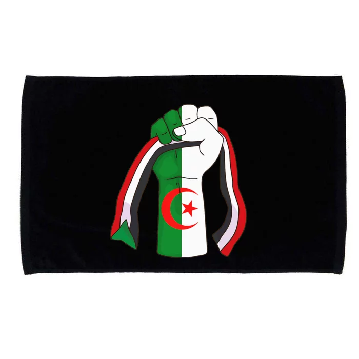 Algerian Palestinian Flag Algeria Stand With Palestine Microfiber Hand Towel