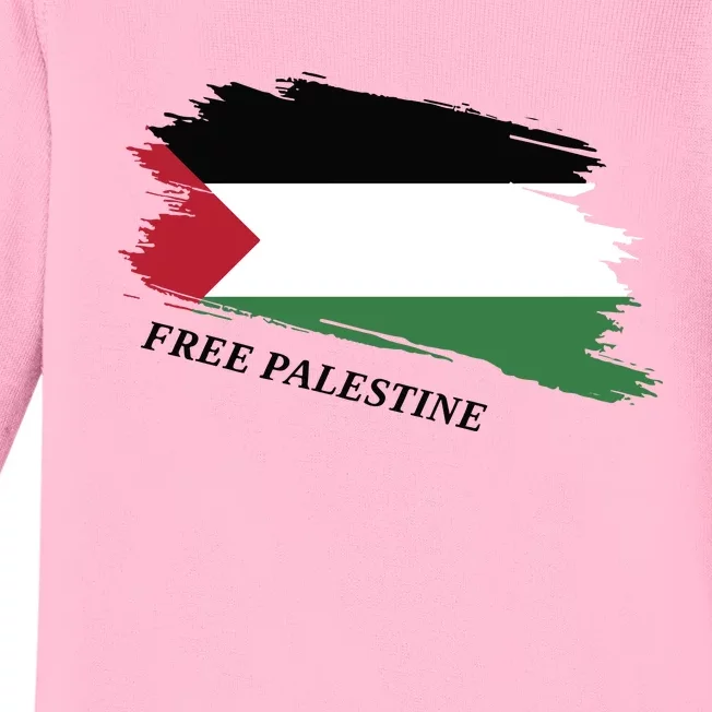 Adult Palestine Flag Free Palestine Baby Long Sleeve Bodysuit