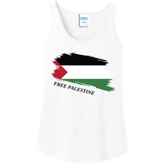 Adult Palestine Flag Free Palestine Ladies Essential Tank