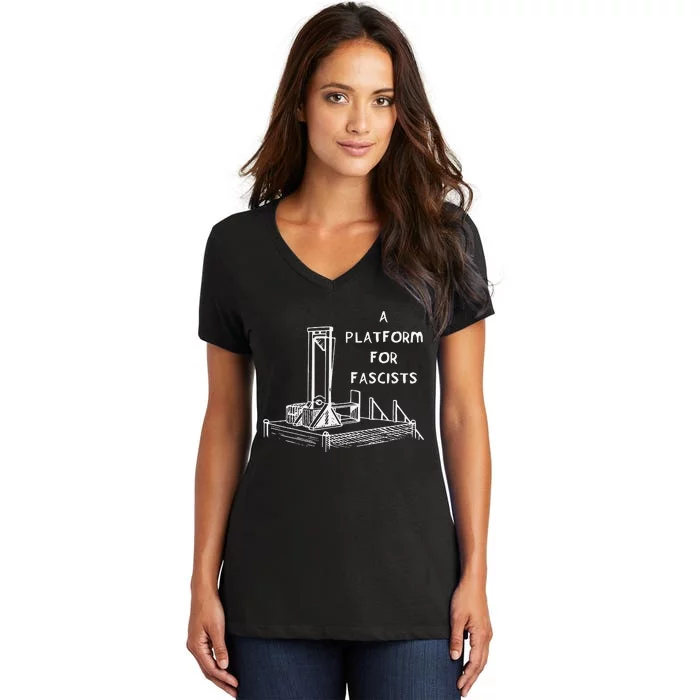 A Platform For Fascists Guillotines Women's V-Neck T-Shirt