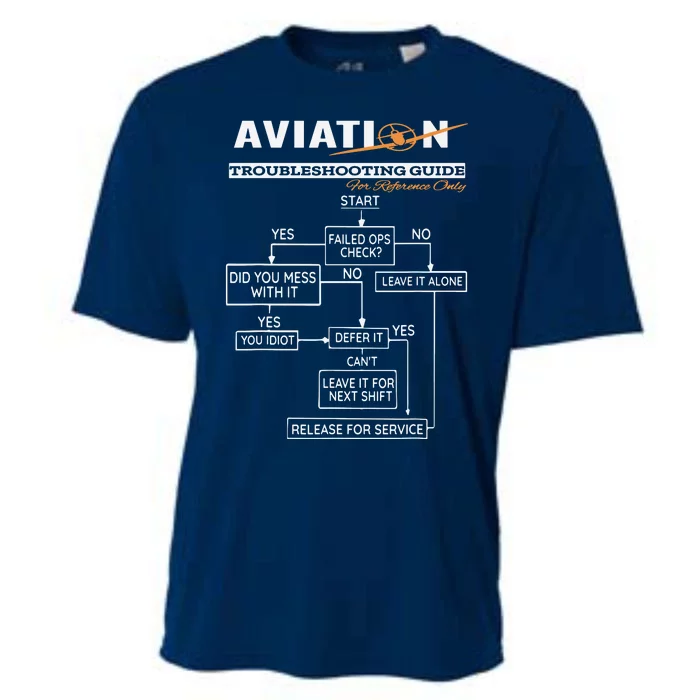 Airplane Pilot Funny Pilot Troubleshooting Guide Tee Cooling Performance Crew T-Shirt