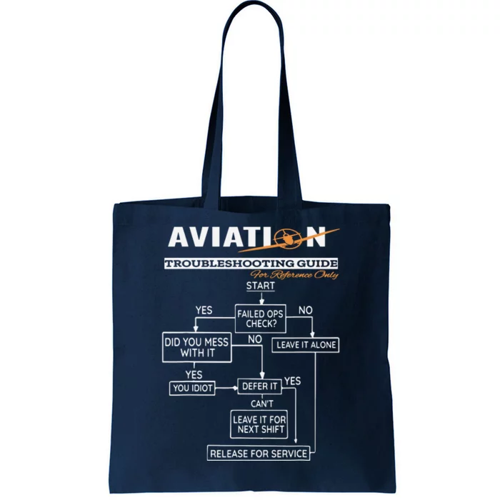 Airplane Pilot Funny Pilot Troubleshooting Guide Tee Tote Bag