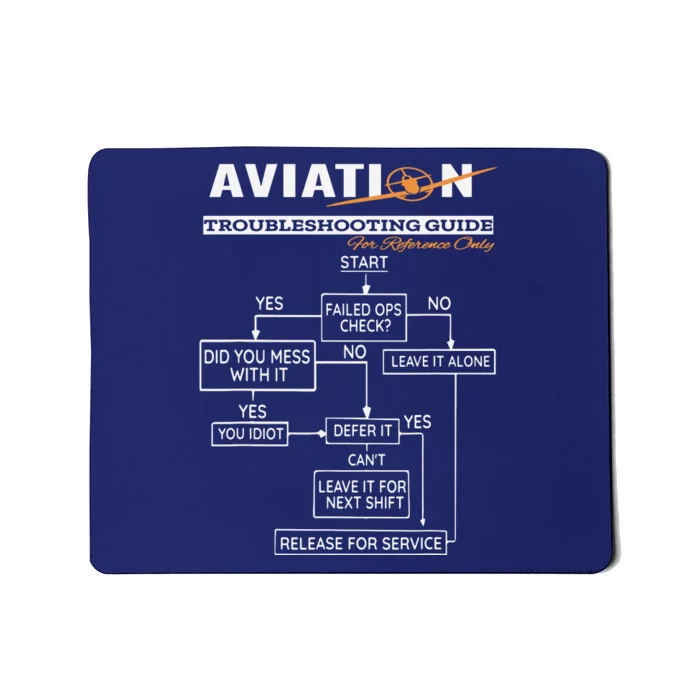 Airplane Pilot Funny Pilot Troubleshooting Guide Tee Mousepad