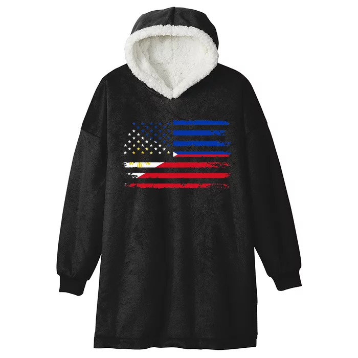 American Philippines Flag Hooded Wearable Blanket