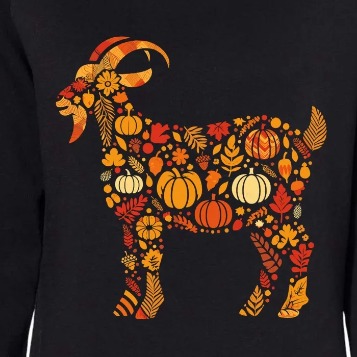 Autumn Pumpkin Fall Goat Thanksgiving Womens California Wash Sweatshirt