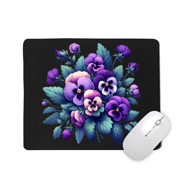 Alzheimer Purple Floral Pansy Dementia AlzheimerS Awareness Mousepad