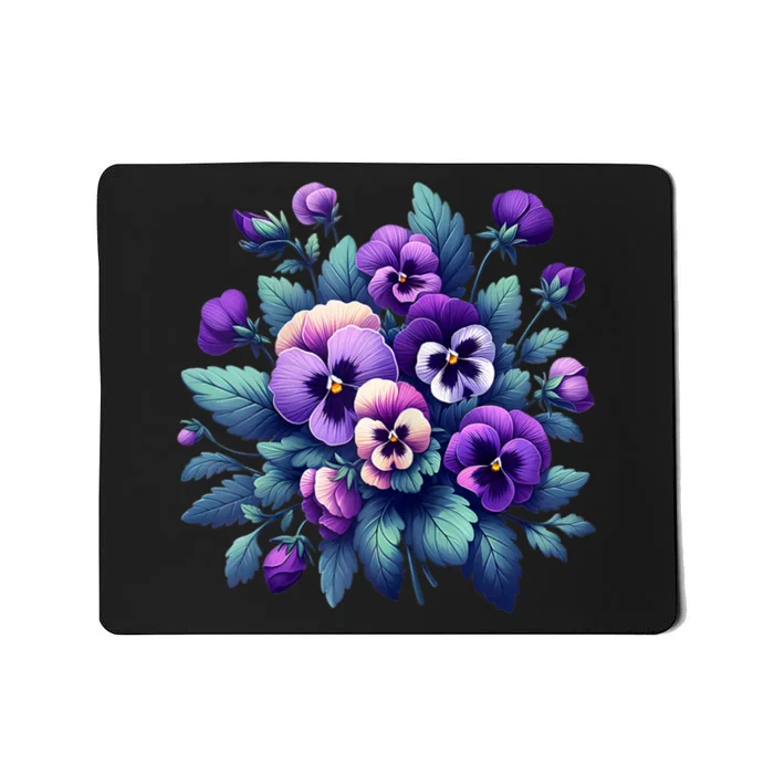 Alzheimer Purple Floral Pansy Dementia AlzheimerS Awareness Mousepad