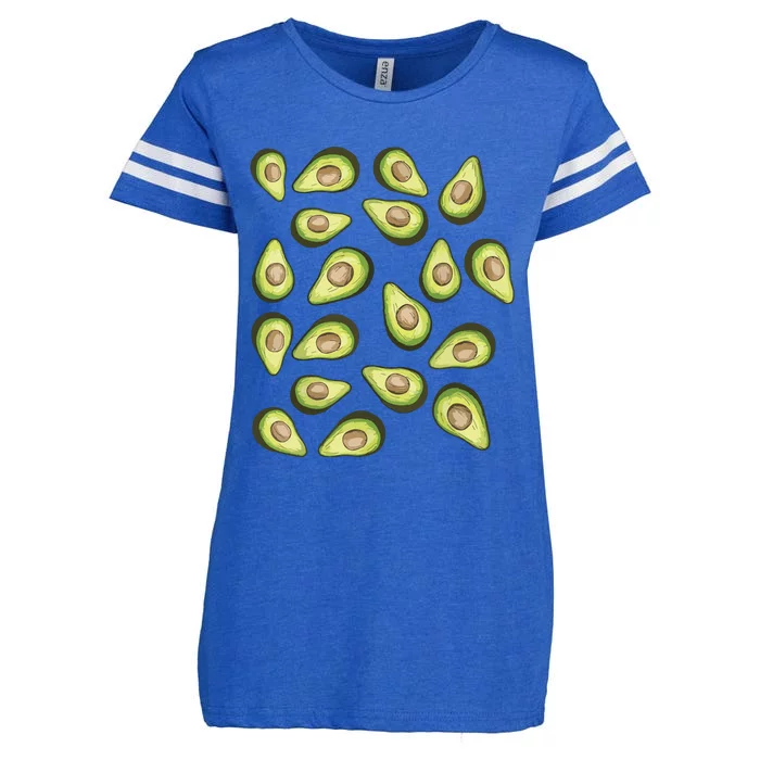 Avocados Pattern Funny Holy Guacamole Costume Enza Ladies Jersey Football T-Shirt