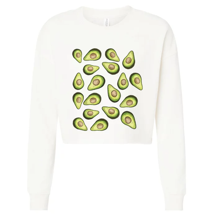 Avocados Pattern Funny Holy Guacamole Costume Cropped Pullover Crew