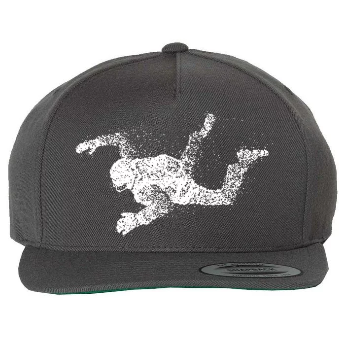 Abstract Parachutist Freefall Skydiving Wool Snapback Cap