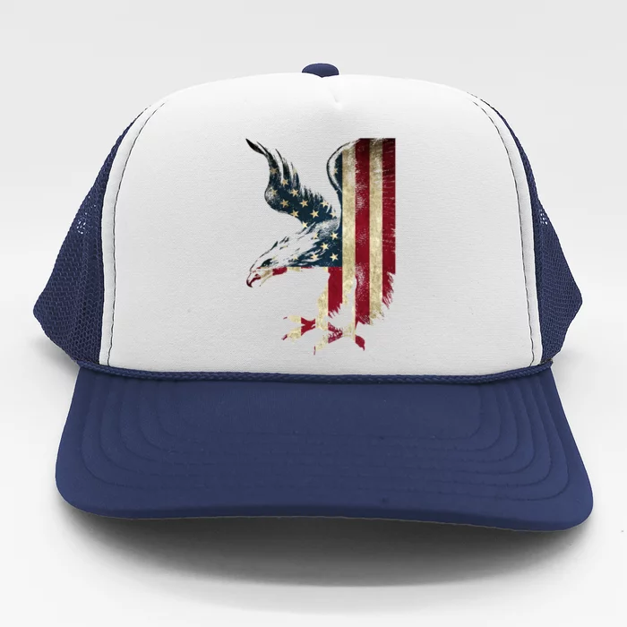 American Patriot Freedom Bald Eagle Usa Flag Outfit Present Meaningful Gift Trucker Hat