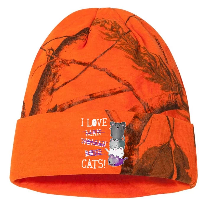 Asexual Pride Flag Kawaii Kittens Cat Anime Kati - 12in Camo Beanie