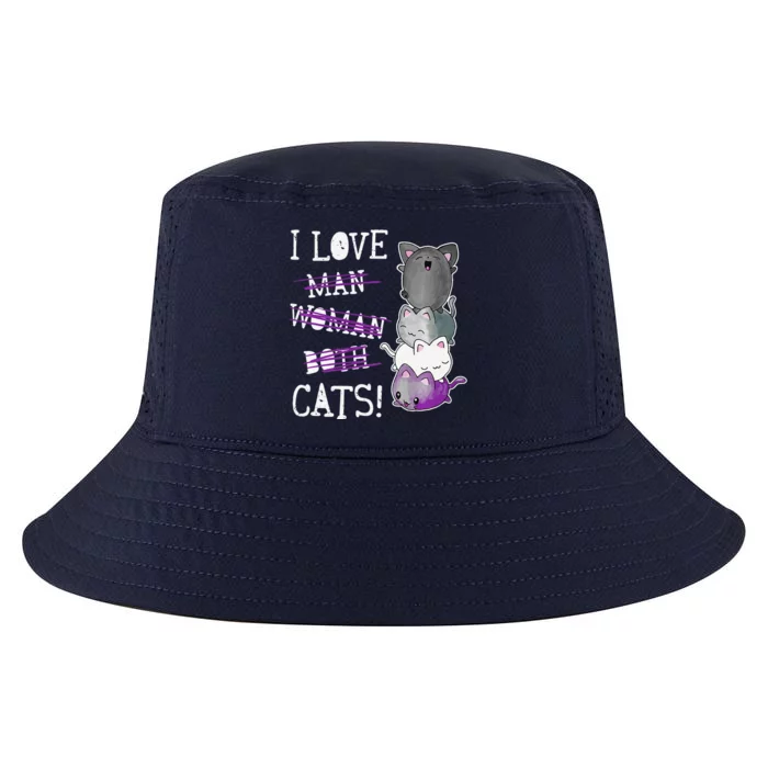 Asexual Pride Flag Kawaii Kittens Cat Anime Cool Comfort Performance Bucket Hat