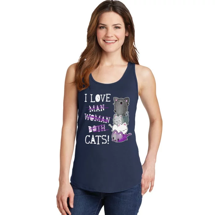 Asexual Pride Flag Kawaii Kittens Cat Anime Ladies Essential Tank