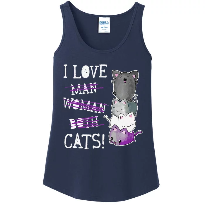 Asexual Pride Flag Kawaii Kittens Cat Anime Ladies Essential Tank