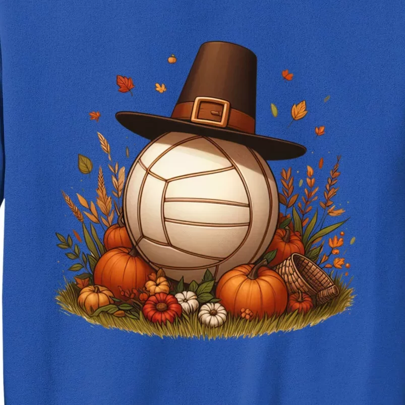 Autumn Pumpkin Fall Volleyball Thanksgiving Gift Tall Sweatshirt