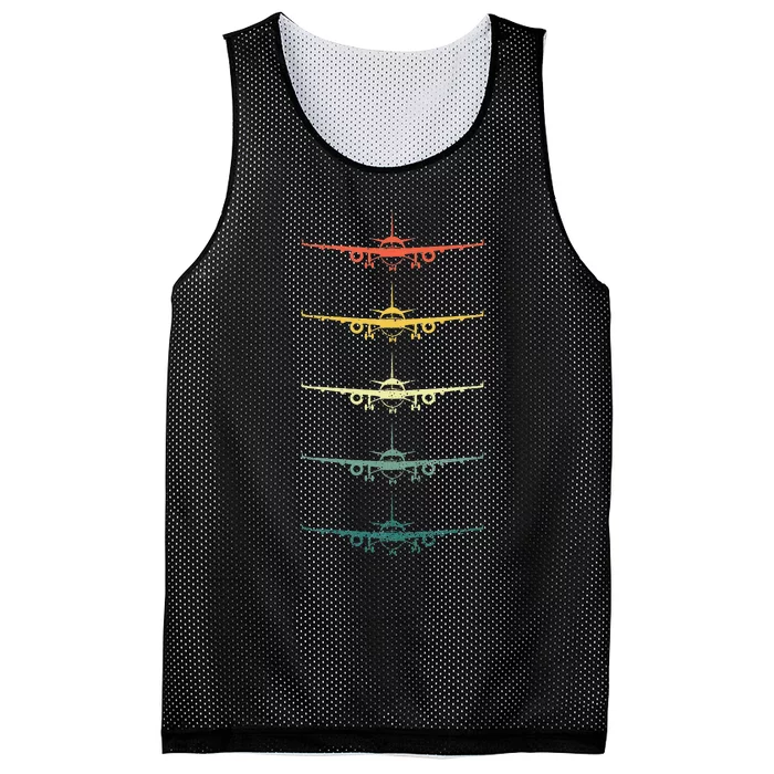 Airplane Pilot Flying Plane Vintage Aviation Graphic Pilots Mesh Reversible Basketball Jersey Tank