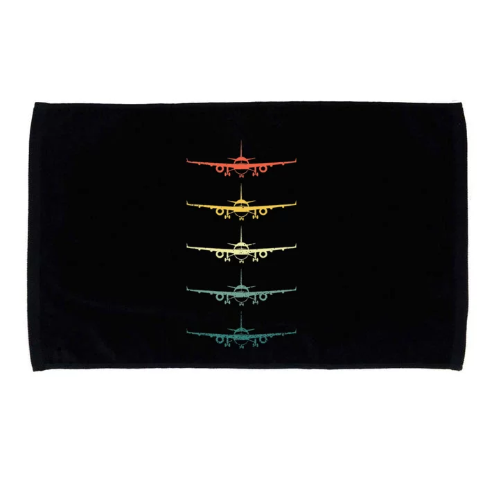 Airplane Pilot Flying Plane Vintage Aviation Graphic Pilots Microfiber Hand Towel