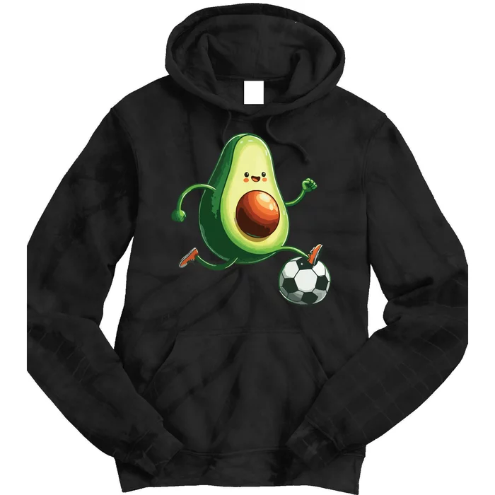 Avocado Playing Football Tie Dye Hoodie