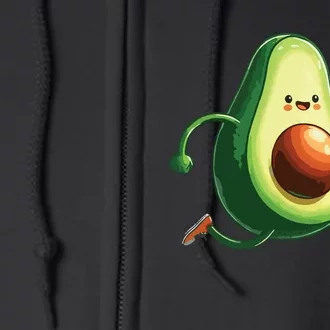 Avocado Playing Football Full Zip Hoodie