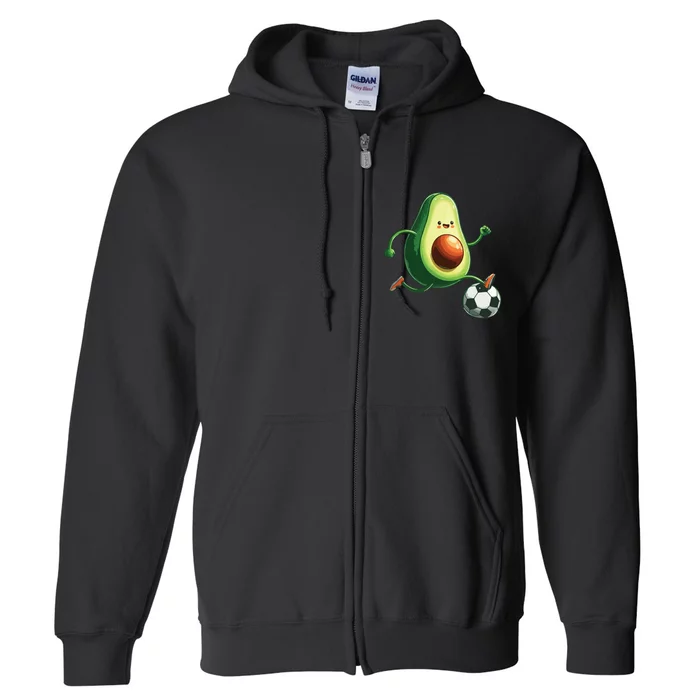 Avocado Playing Football Full Zip Hoodie