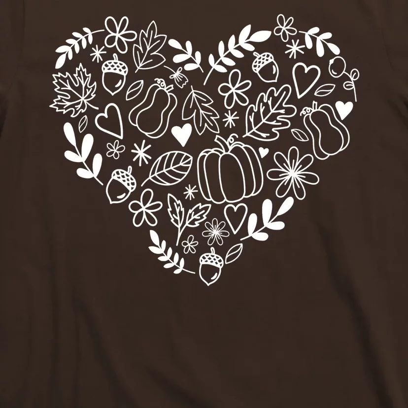 Autumn Pumpkin Fall Lover Heart Gift T-Shirt