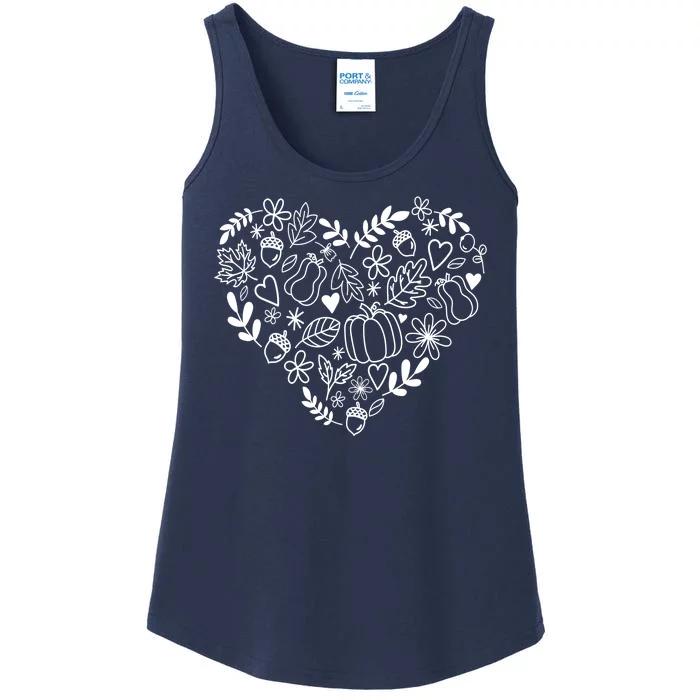 Autumn Pumpkin Fall Lover Heart Gift Ladies Essential Tank