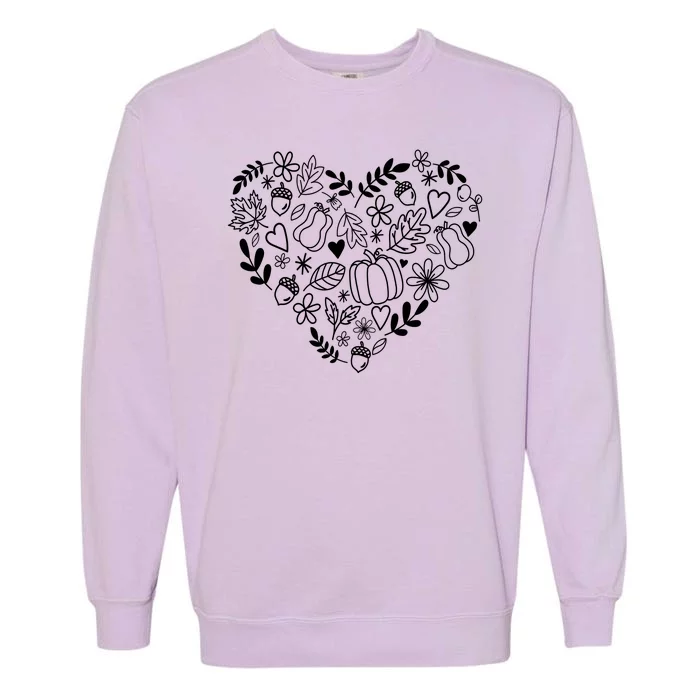 Autumn Pumpkin Fall Lover Heart Gift Garment-Dyed Sweatshirt