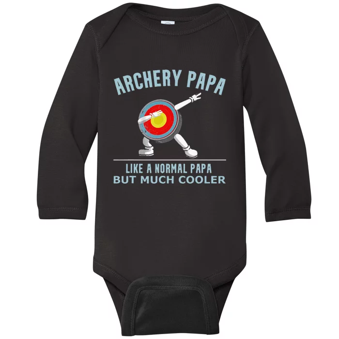 Archery Papa Funny Gift Idea For Archers Compound Bow Baby Long Sleeve Bodysuit