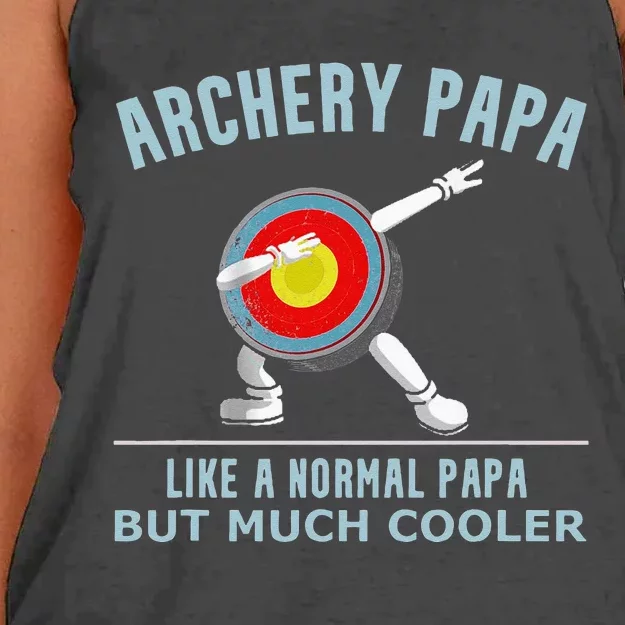 Archery Papa Funny Gift Idea For Archers Compound Bow Women's Knotted Racerback Tank