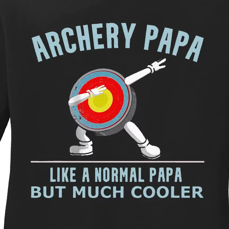 Archery Papa Funny Gift Idea For Archers Compound Bow Ladies Long Sleeve Shirt