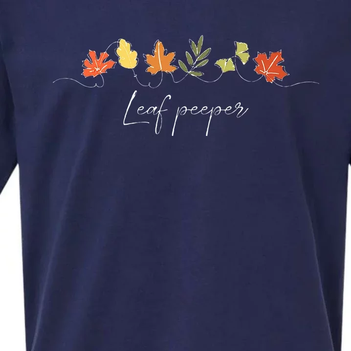 Autumn Peeping Fall Foliage Leaf Peeper Thanksgiving Sueded Cloud Jersey T-Shirt