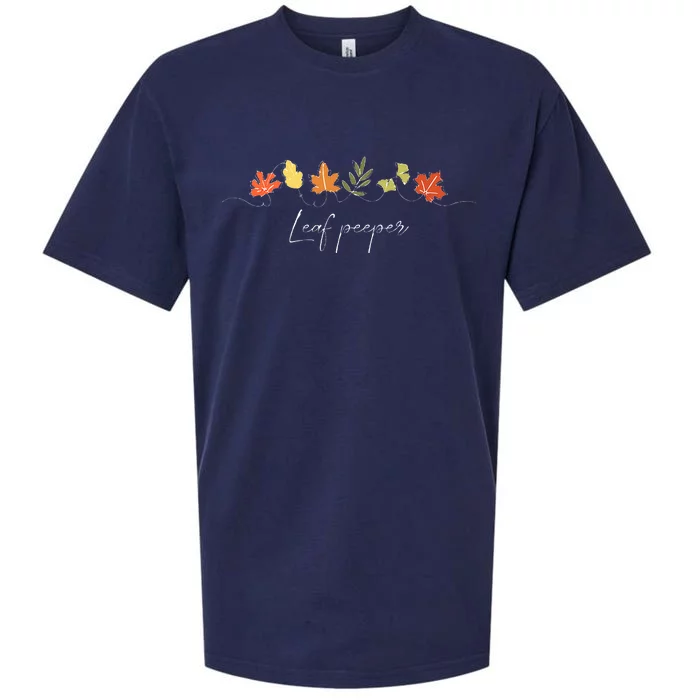 Autumn Peeping Fall Foliage Leaf Peeper Thanksgiving Sueded Cloud Jersey T-Shirt