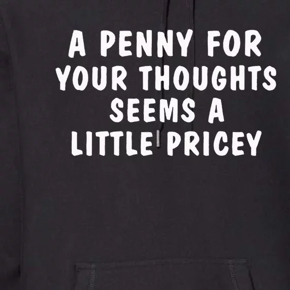 A Penny For Your Thoughts Funny Premium Hoodie