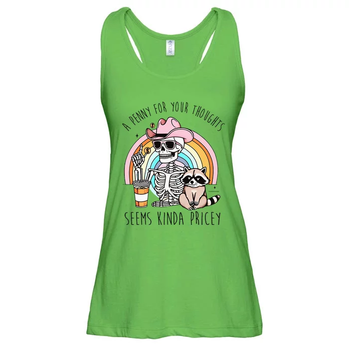 A Penny For Your Thoughts Seems Kinda Pricey Funny Raccoon Ladies Essential Flowy Tank