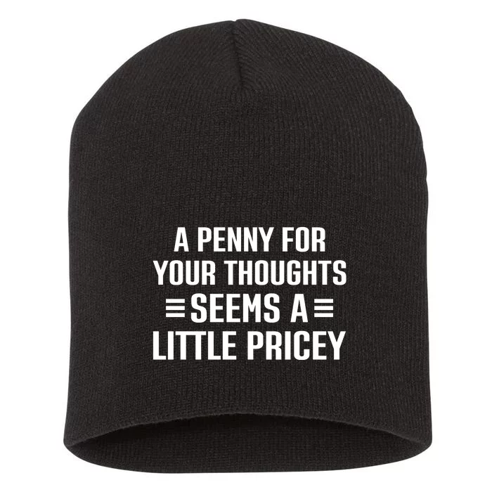 A Penny For Your Thoughts Seems A Little Pricey Funny Short Acrylic Beanie