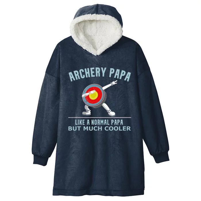 Archery Papa Funny Gift Idea For Archers Compound Bow Hooded Wearable Blanket