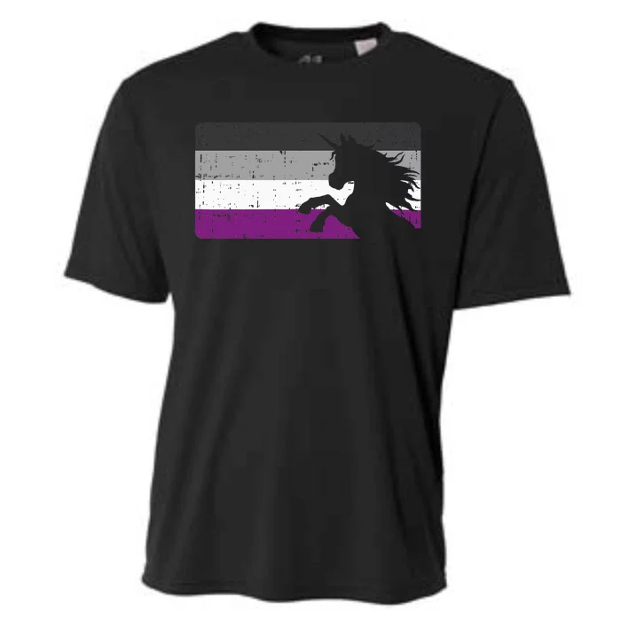 Asexual Pride Flag Unicorn Majestic Animal Ace Lgbtq Cooling Performance Crew T-Shirt