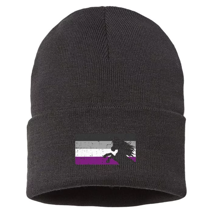 Asexual Pride Flag Unicorn Majestic Animal Ace Lgbtq Sustainable Knit Beanie