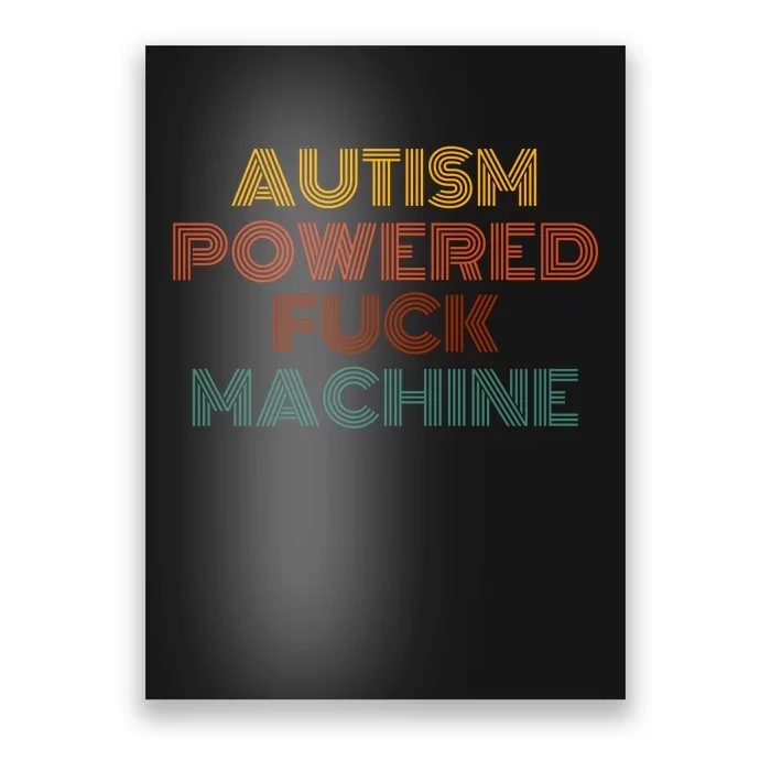 Autism Powered Fck Machine Funny Retro Vintage Poster